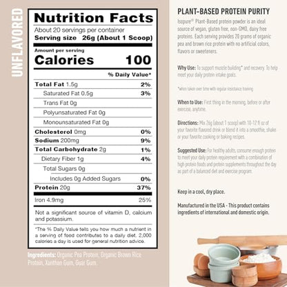 Isopure Unflavored Vegan Protein Powder, with Amino Acids, Post Workout Recovery