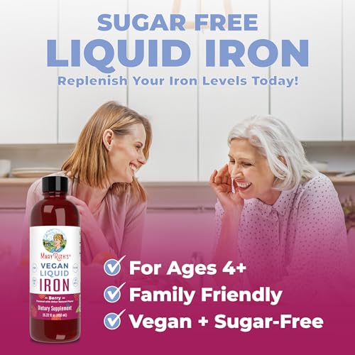 MaryRuth Organics Liquid Iron Supplement for Women Men & Kids, Iron for Healthy Blood
