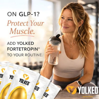 YOLKED Muscle Building Supplements for Men and Women - Powered by Fortetropin to Reduce Myostatin and Build Muscle - NSF Certified Protein Powder Enhancer - 30 Servings
