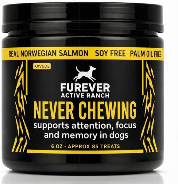 Furever Active Pet Neuro Chewing, Formulated with Organic Carrots, Celery, Lemon, Beets, Support Brain Health in Dogs, Overall Cognitive Performance, Memory and Alertness | 6oz, 85 Chews (1)