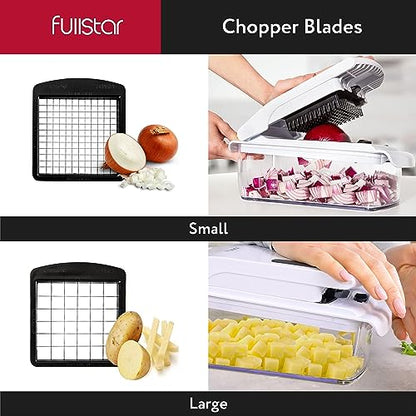 Fullstar Vegetable Chopper - Spiralizer Vegetable Slicer - Onion Chopper with Container
