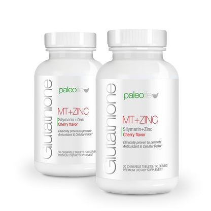 Paleolf Premium Glutathione + Milk Thistle + Zinc - 30 Chewable Tablets, Cherry Flavor (1-Pack)