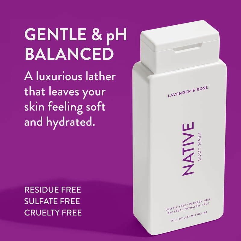 Native Body Wash Contains Naturally Derived Ingredients | For Women & Men, Sulfate