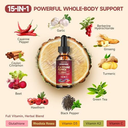 Soursop Echinacea Drops & Liposomal Cayenne Pepper Drops Supplement Bundle
