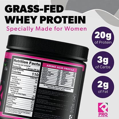 PRO NUTRITION LABS Whey Protein Vanilla Powder for Women - Supports Lean Muscle