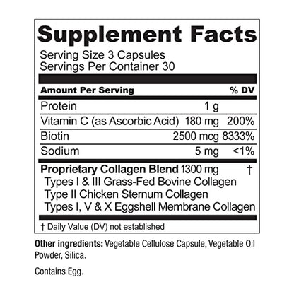 Live Conscious Beyond Collagen Multi Collagen Capsules - Types I, II, III, V & X