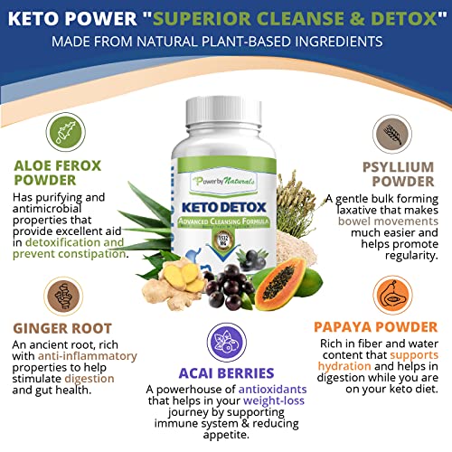 Power By Naturals Keto Colon Cleanser & Detox - Rapid Weight Loss Pills, Gut Health