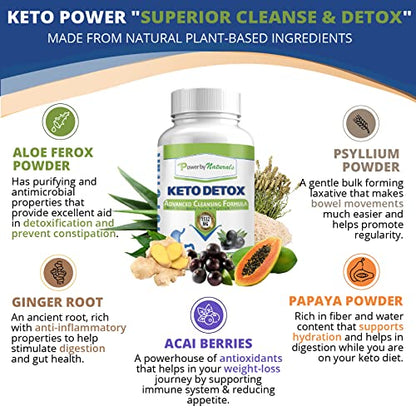 Power By Naturals Keto Colon Cleanser & Detox - Rapid Weight Loss Pills, Gut Health