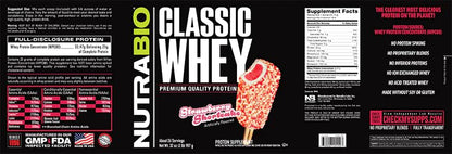 NutraBio Classic Whey Protein Powder Supplement - 25g of Protein Per Scoop - Full-Spectrum