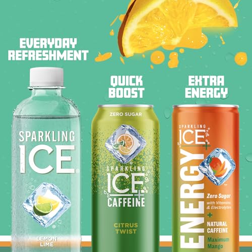 Sparkling Ice, Lemon Lime Sparkling Water, Zero Sugar Flavored Water, with Vitamins