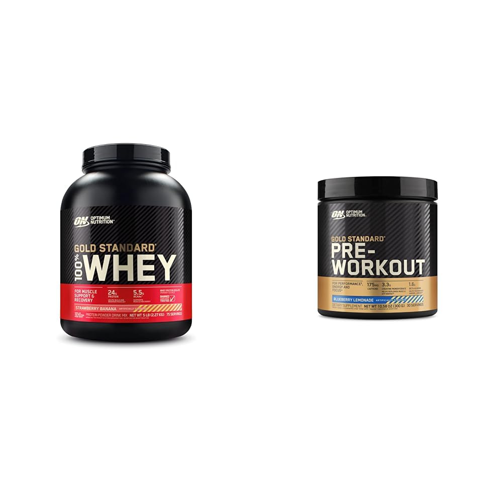 Optimum Nutrition Gold Standard 100% Whey Protein Powder & Gold Standard Pre-Workout