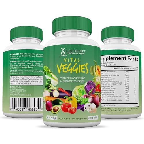(4 Pack) Vital Fruits and Veggies Supplement Whole Food Red & Green Superfoods