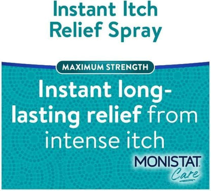 Monistat Instant Itch Relief Spray for Women, Maximum Strength Feminine Itch Care, 2 oz (Pack of 2)