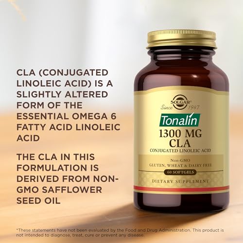 Solgar Tonalin CLA 1300 mg - 60 Softgels - Conjugated Linoleic Acid - Non-GMO, Gluten