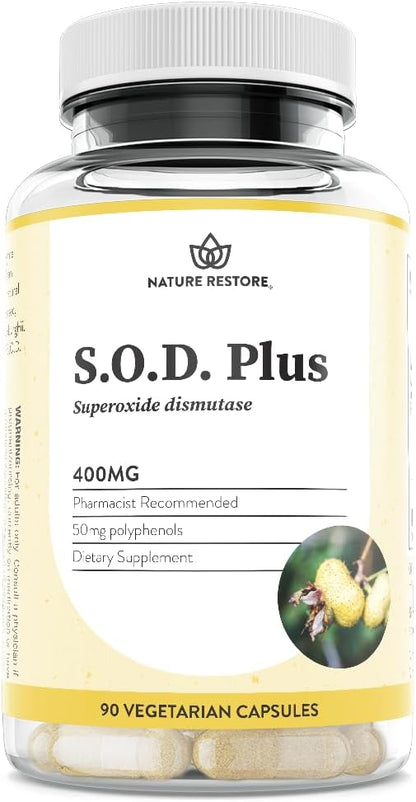 Superoxide Dismutase (SOD) Supplement Capsules. High SOD-Like Activity Enzyme for Cellular Aging & Longevity. 100% Vegan. Primary Master Antioxidant for Mitochondrial Support & Internal Skin Radiance