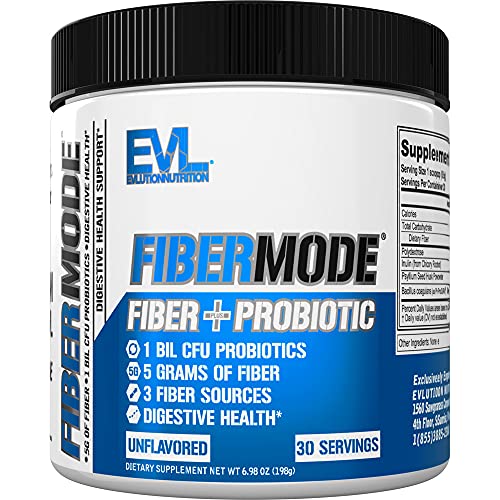 Evlution Nutrition FiberMode Fiber Plus Probiotic - 5 Grams of Fiber, Digestive Health
