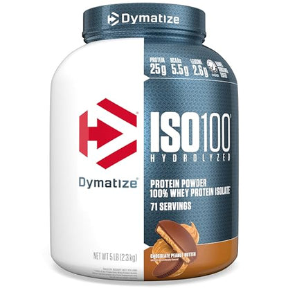 Dymatize ISO 100 Whey Protein Powder with 25g of Hydrolyzed 100% Whey Isolate