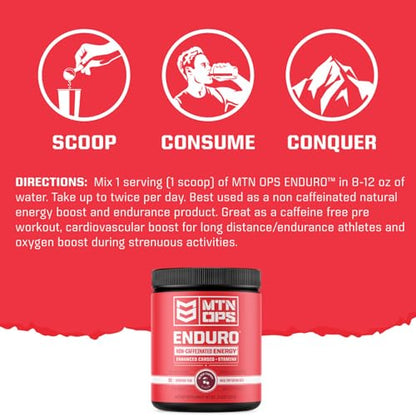 MTN OPS Enduro Nitric Oxide Supplement & Stim-Free Pre Workout - 30 Servings - with Magnesium Citrate, Beet Root Powder, Niacinamide, L Arginine & L Citrulline - Pink Lemonade Flavor