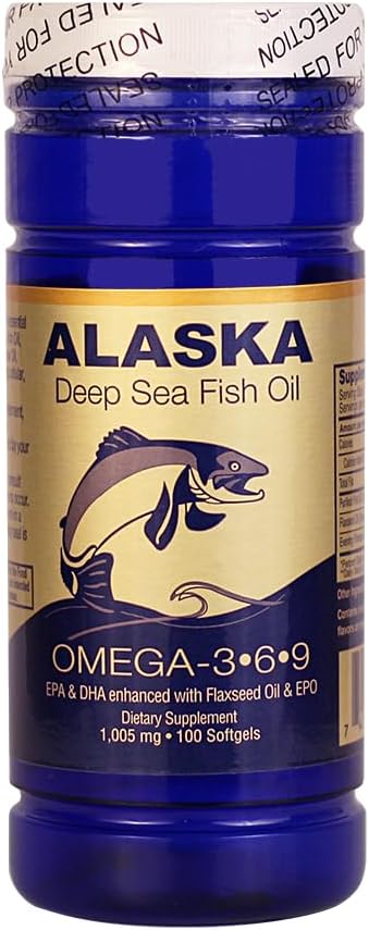 NCB Alaska Deep Sea Fish Oil Omega 3-6-9 Softgels, EPA DHA, 100 Count