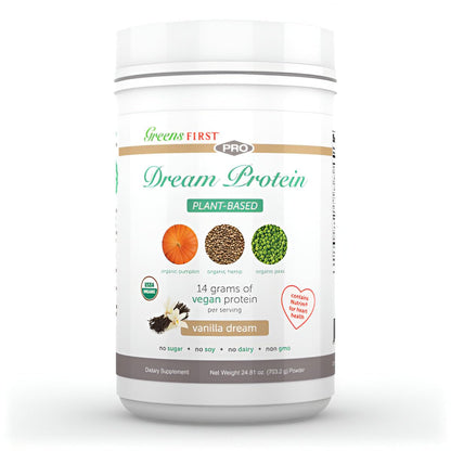 Greens First Dream Protein Plant Based – USDA Organic Dietary Supplement – Vegan 