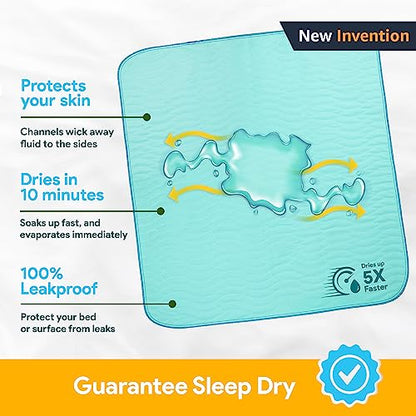 IMPROVIA® Washable Underpads, 34" x 36" (Pack of 4) - Heavy Absorben