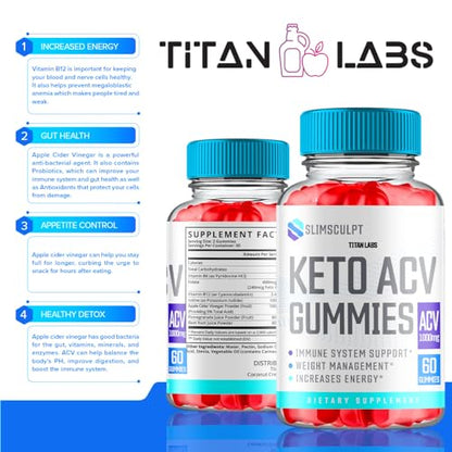 (2 Pack) Slimsculpt Keto ACV Gummies, Slim Sculpt Keto ACV Gummies Advanced Weight