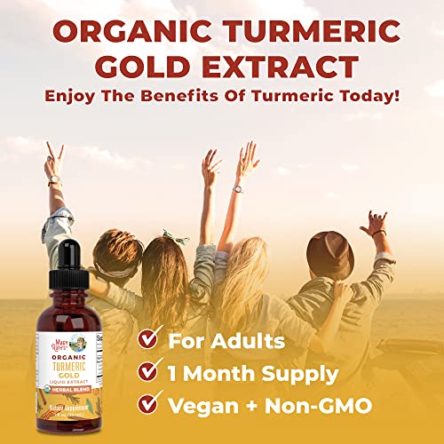 MaryRuth Organics Turmeric Gold Liquid Drops, USDA Organic, Herbal Blend Liquid Drops