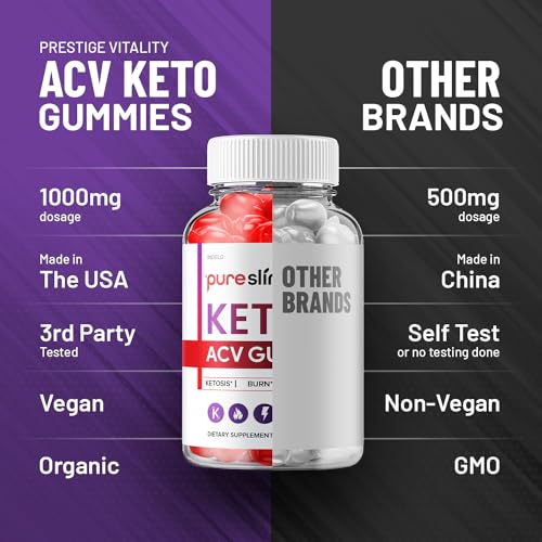 (2 Pack) Pure Slim Keto ACV Gummies - Advanced Formula PureSlim Keto Plus ACV