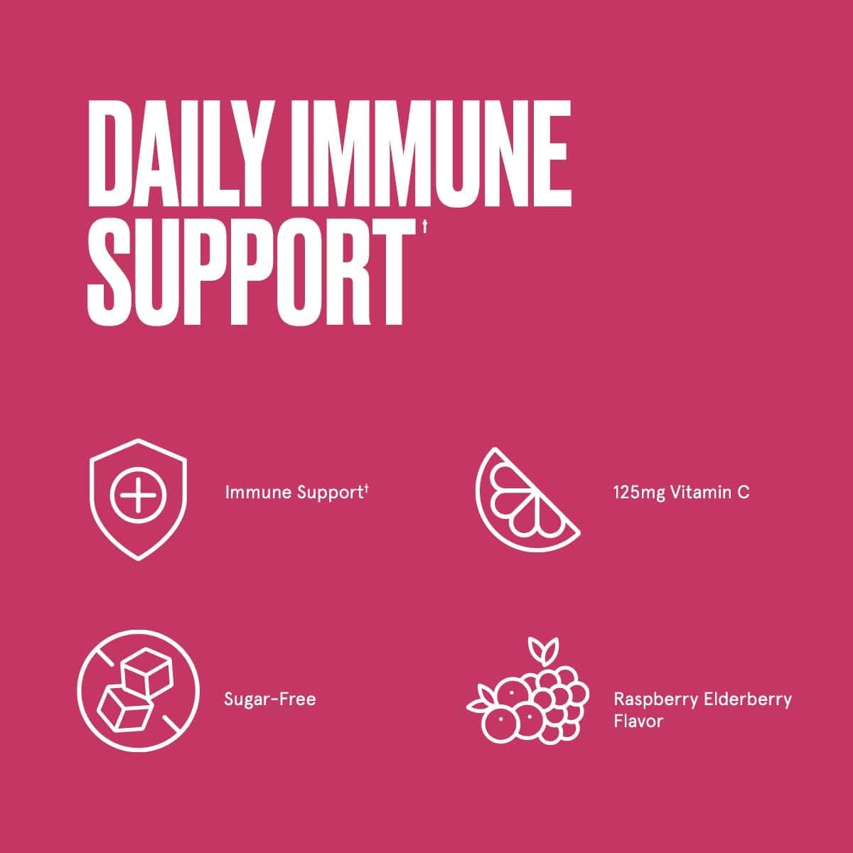 Bulletproof Sugar-Free Raspberry Elderberry Immune Gummies, 60 Count, Keto Supplement for Immune Support