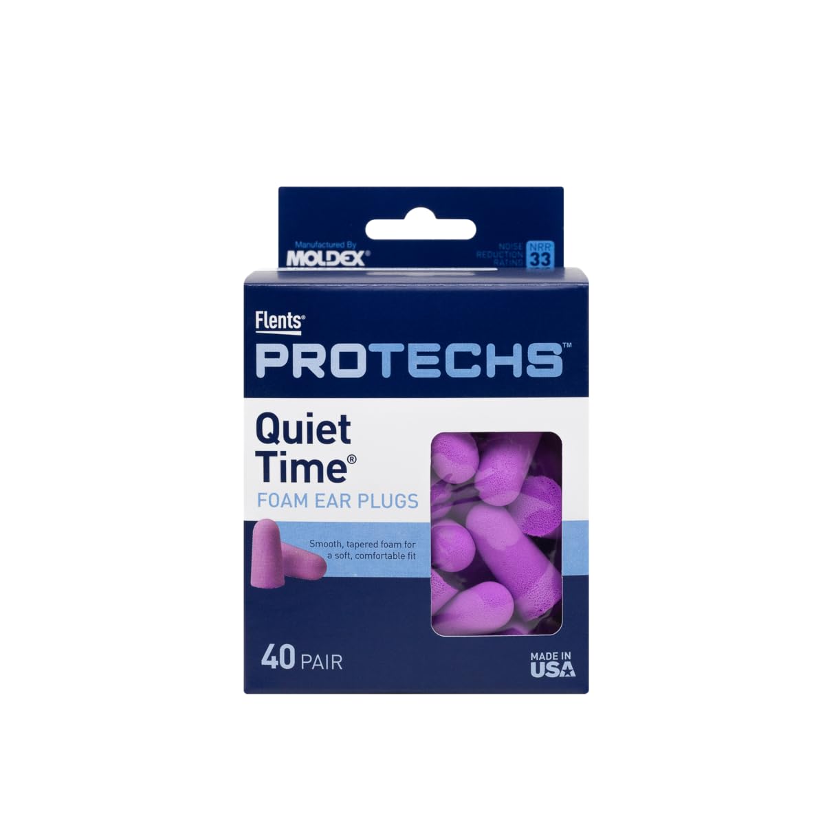 Flents Foam Ear Plugs, 40 Pair for Sleeping, Snoring, Loud Noise, Traveling, Concerts