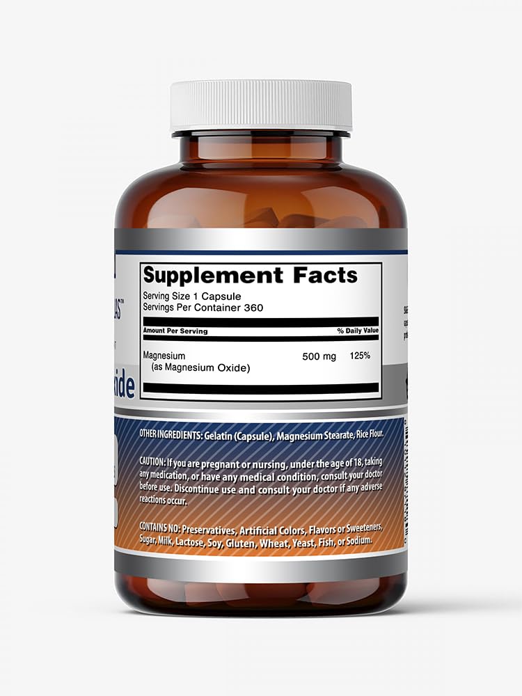 Amazing Formulas Magnesium Oxide Supplement | 500 Mg per Serving | 90 Capsules | Non-GMO | Gluten-Free | Made in USA