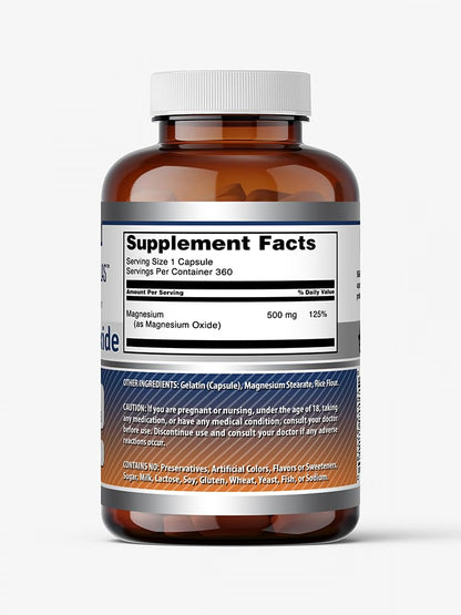 Amazing Formulas Magnesium Oxide Supplement | 500 Mg per Serving | 90 Capsules | Non-GMO | Gluten-Free | Made in USA
