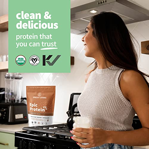 Sprout Living Epic Protein, Plant Based Protein & Superfoods Powder, Chocolate Maca