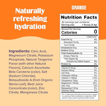 Ultima Replenisher Daily Electrolyte Drink Mix – Orange, 30 Servings – Hydration Powder