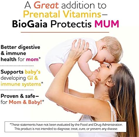 BioGaia Protectis Mum | Prenatal Probiotic | Mom & Baby Digestive Health | Helpful for Mom & Baby | Support Baby's Developing Digestive & Immune Health | Boost Mom's Immune Defenses & Digestive Health
