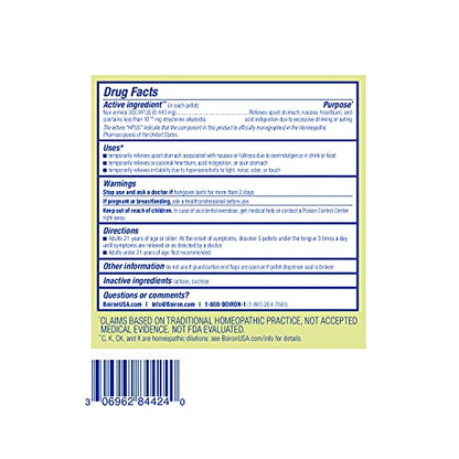 Boiron Nux Vomica 30C Homeopathic Medicine for Hangover Relief, Upset Stomach, Nausea
