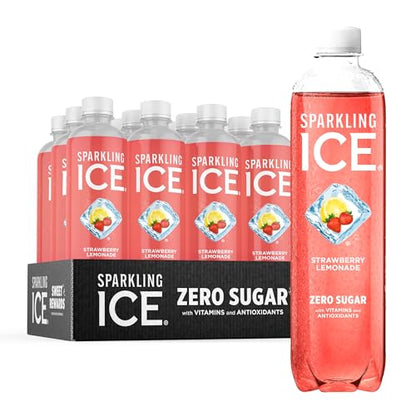 Sparkling Ice, Strawberry Lemonade Sparkling Water, Zero Sugar Flavored Water