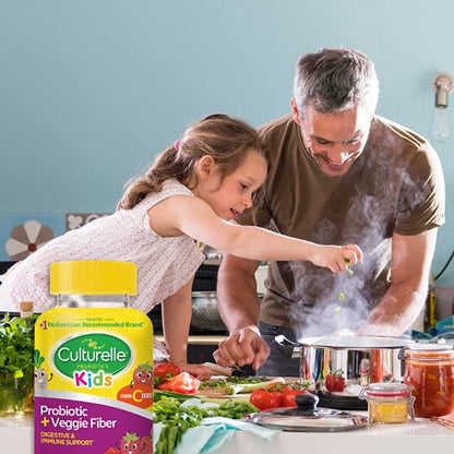 Culturelle Daily Probiotic for Kids + Veggie Fiber Gummies (Ages 3+) - 30 Count