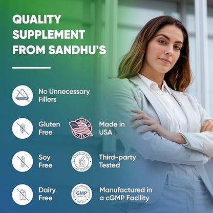 Sandhu's BioZnq 900mg Vegetarian Capsules Zinc Supplement with Quercetin
