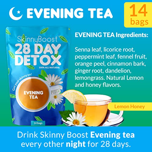 SkinnyBoost - Detox Tea Power Kit-1 - Daytime Tea (28 Bags) 1 Evening Detox Tea (14 Bags)