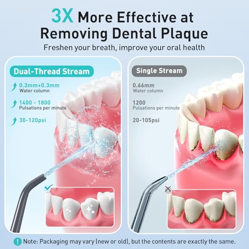 Water Dental Teeth Flosser Pick: 300ML Rechargeable Travel Irrigation Cleaner IPX7 Waterproof Portable Cordless Teeth Cleaning