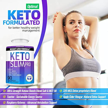 Keto Diet Pills Plus Apple Cider Vinegar - Exogenous Ketones Supplement for women men