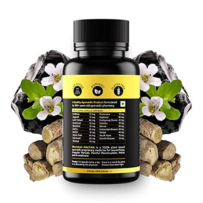 pexal Dharishah Ayurveda Maltina Capsules for Leucorrhoea or White Vaginal Discharge