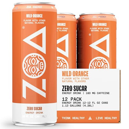 ZOA Energy Drink & ZOA+ Pre-Workout Bundle, Orange Grapefruit and Wild Orange, 12 Fl Oz (Pack Of 24)