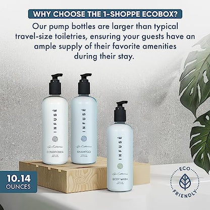 1-Shoppe Aquavera 20 Piece Ecobox All-In-Kit | White Tea and Coconut Soap | 6 Shampoo