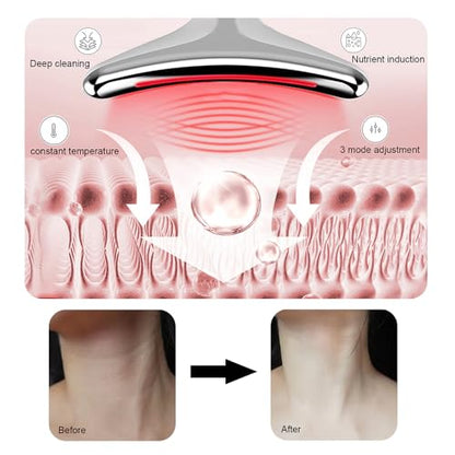Face and Neck Beauty Device, Multifunctional Facial Skin Care Tool, 7 Color Led Face Neck