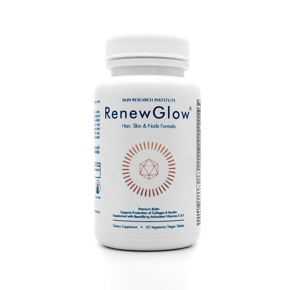 Skin Research Institute Renewglow Biotin Supplement - Vegan Friendly - Healthy Skin