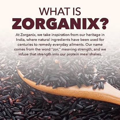 Zorganix Black Rice Protein Powder; Plant Based Organic Protein Powder Meal Replacement
