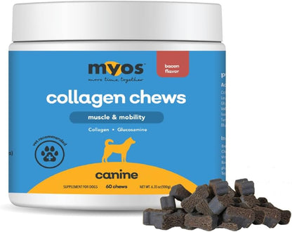 MYOS Probiotic & Muscle + Mobility Bundle for Dogs – Digestive Support & Gut Health with Collagen & Glucosamine Joint Supplement – Complete Daily Wellness Chews (60 Ct Each)